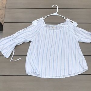 Open shoulder striped top